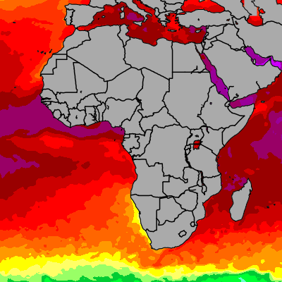 Today Africa sea temperatures