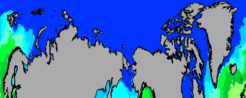 Arctic Ocean temperature map
