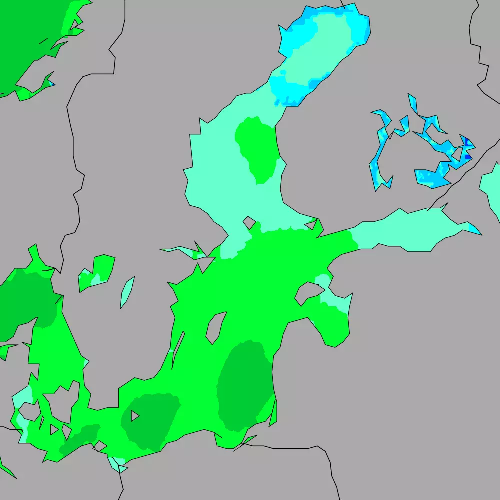 Current Baltic Sea sea temperatures heatmap