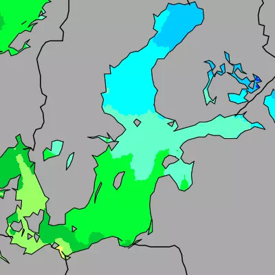 Baltic Sea temperature map