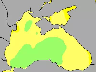 Black Sea temperature map