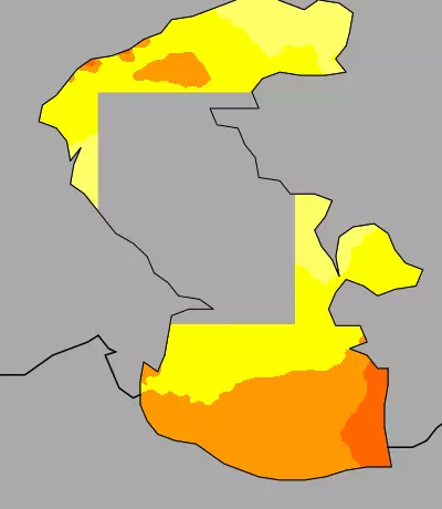 Caspian Sea temperature map