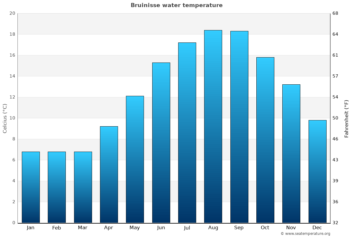 Bruinisse average water temp chart