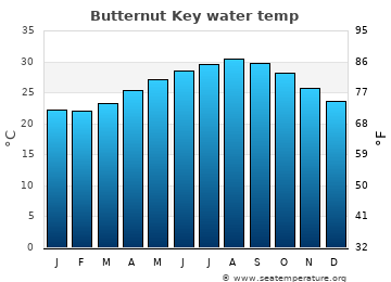Butternut Key average sea sea_temperature chart