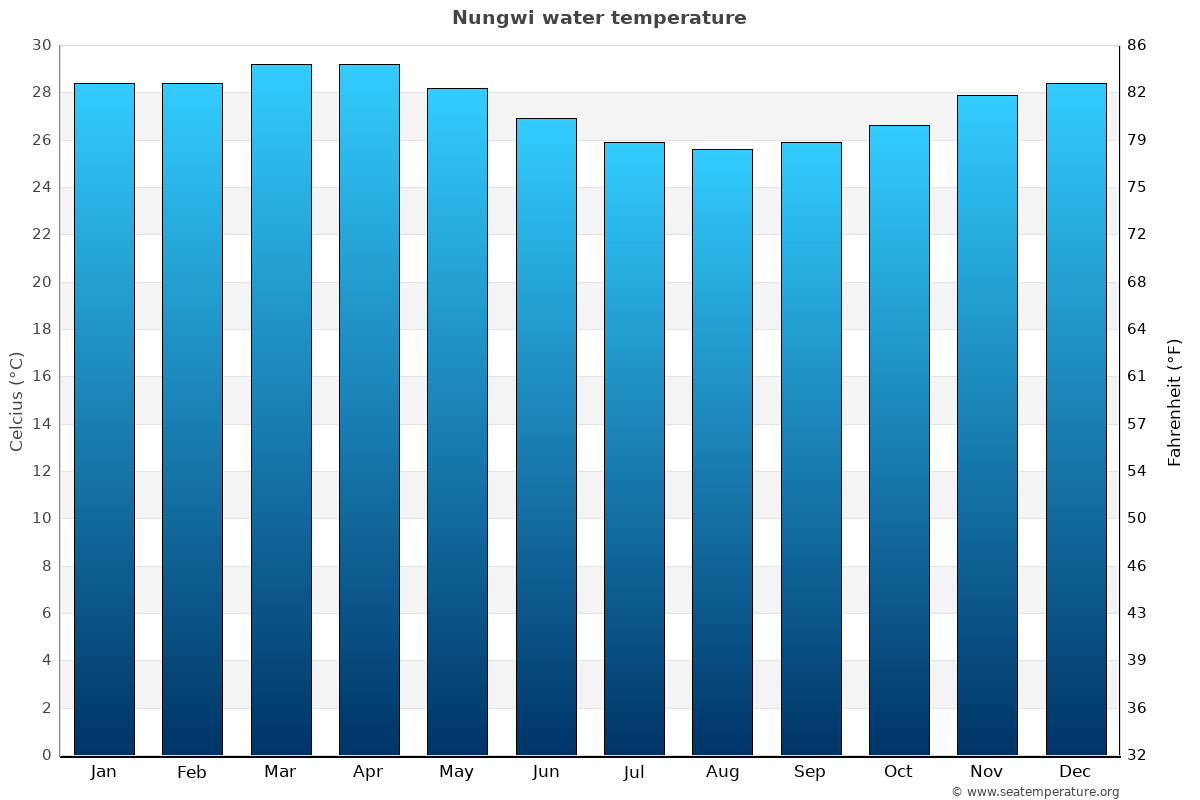 Nungwi average water temp chart
