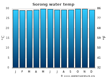 Sorong average sea sea_temperature chart