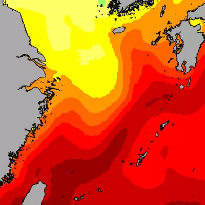 East China Sea temperature map