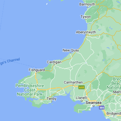 Map showing location of Aberporth (52.132480, -4.541730)