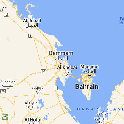 Map showing location of Ad Dammām (26.434420, 50.103260)