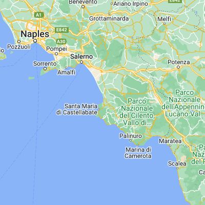 Map showing location of Agropoli (40.346900, 14.996550)