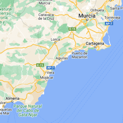 Map showing location of Águilas (37.406300, -1.582890)