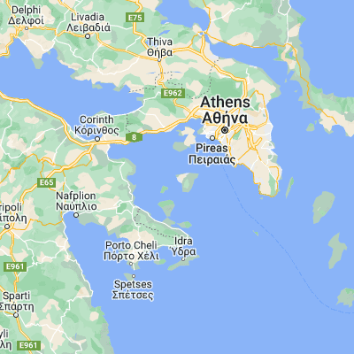 Map showing location of Aígina (37.746670, 23.427500)