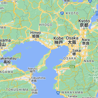 Map showing location of Akashi (34.633330, 134.983330)