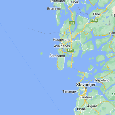 Map showing location of Åkrehamn (59.266670, 5.183330)