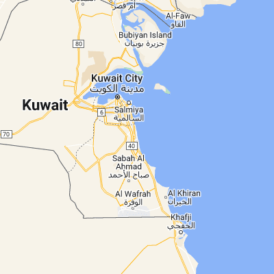 Map showing location of Al Manqaf (29.096110, 48.132780)