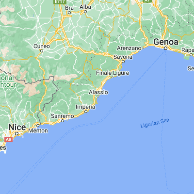 Map showing location of Alassio (44.003930, 8.167130)