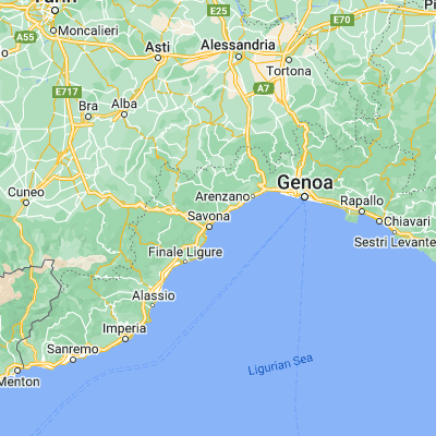 Map showing location of Albissola Marina (44.330790, 8.509600)