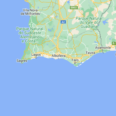 Map showing location of Albufeira (37.088190, -8.250300)