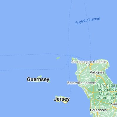 Map showing location of Alderney (49.713600, -2.199580)