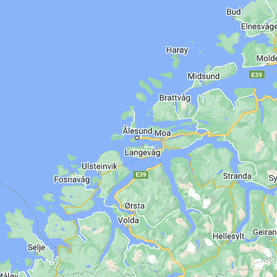 Map showing location of Ålesund (62.472250, 6.154920)