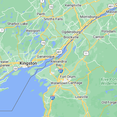 Map showing location of Alexandria Bay (44.335880, -75.917730)