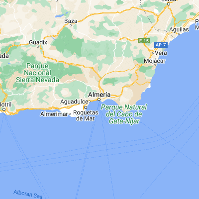 Map showing location of Almería (36.838140, -2.459740)