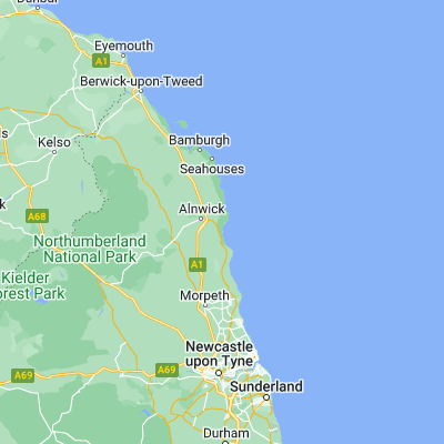 Map showing location of Alnmouth (55.400000, -1.600000)