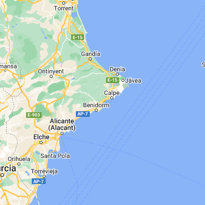 Map showing location of Altea (38.598850, -0.051390)