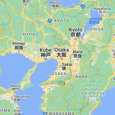 Map showing location of Amagasaki (34.716670, 135.416670)