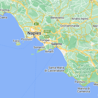 Map showing location of Amalfi (40.634900, 14.602380)