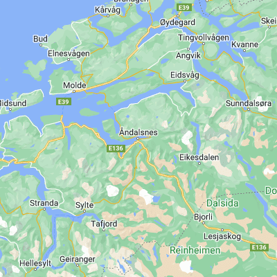 Map showing location of Åndalsnes (62.567490, 7.687090)