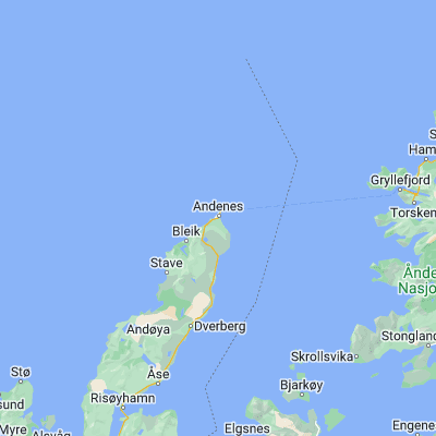 Map showing location of Andenes (69.314280, 16.119390)