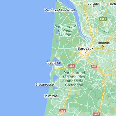Map showing location of Andernos-les-Bains (44.745720, -1.103550)