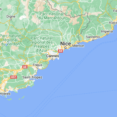 Map showing location of Antibes (43.562410, 7.127770)