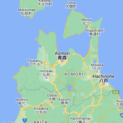 Map showing location of Aomori (40.824440, 140.740000)