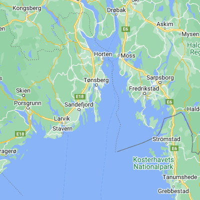 Map showing location of Årøysund (59.180560, 10.455000)