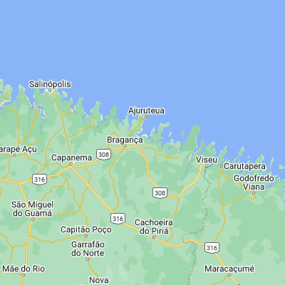 Map showing location of Augusto Corrêa (-1.021670, -46.635000)