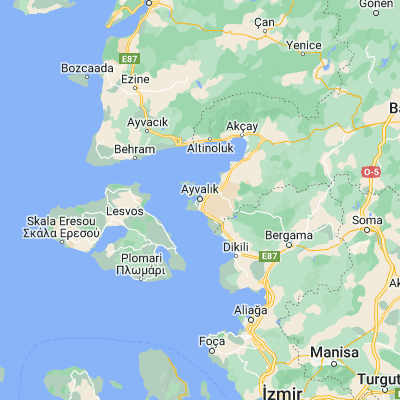 Map showing location of Ayvalık (39.319050, 26.695400)