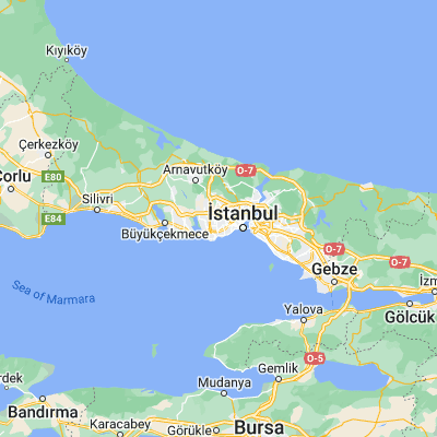 Map showing location of Bağcılar (41.039030, 28.856710)