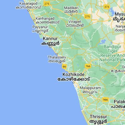 Map showing location of Badagara (11.600000, 75.583330)