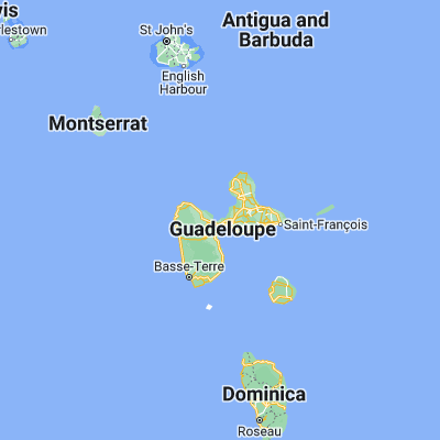 Map showing location of Baie-Mahault (16.267380, -61.585430)