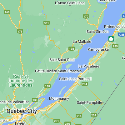 Map showing location of Baie-Saint-Paul (47.441090, -70.498580)