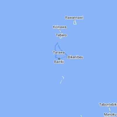 Map showing location of Bairiki Village (1.329240, 172.975220)