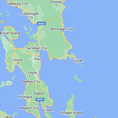 Map showing location of Balangiga (11.109720, 125.387500)