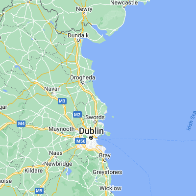 Map showing location of Balbriggan (53.612780, -6.181940)