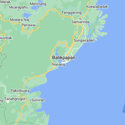 Map showing location of Balikpapan (-1.267530, 116.828870)