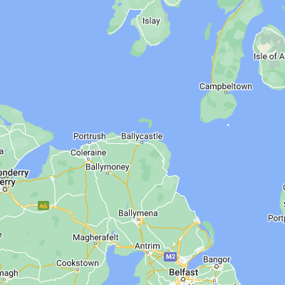 Map showing location of Ballycastle (55.204440, -6.242980)
