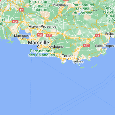 Map showing location of Bandol (43.137090, 5.731600)