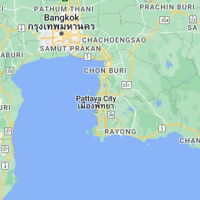 Map showing location of Bang Lamung (13.047040, 100.928910)