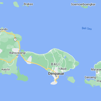 Map showing location of Banjar Kampunganyar (-8.109100, 115.086200)